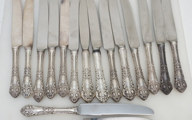 17 STERLING HANDLE FRENCH RENAISSANCE DINNER KNIVES