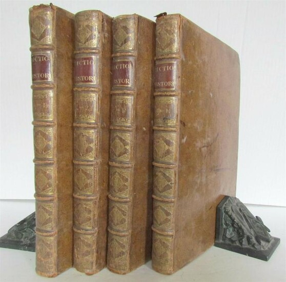 1702 4 VOLUMES HISTORICAL DICTIONARY in FRENCH antique