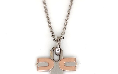 18 kt. Pink gold, White gold - Necklace with pendant