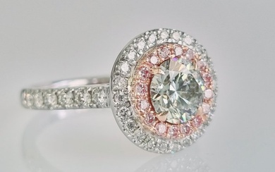 18 kt. Pink gold, White gold - Ring - 1.01 ct Diamond - Diamonds