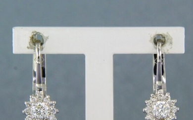 18 kt. White gold - Earrings - 0.38 ct Diamond