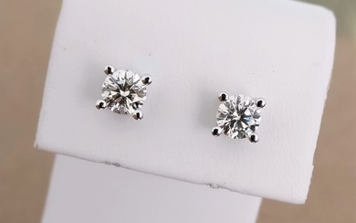 18 kt. White gold - Earrings - 1.35 ct Diamond