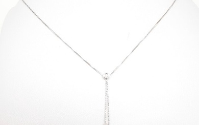 18 kt. White gold - Necklace with pendant - 0.01 ct Diamond