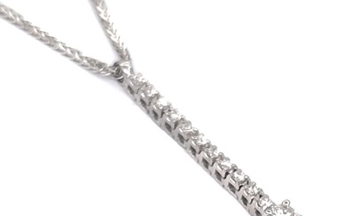 18 kt. White gold - Necklace with pendant - 0.285 ct Diamonds