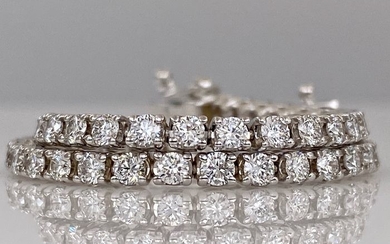 18 kt. White gold tennis bracelet - with 5.10ct diamonds, Without reserve price!