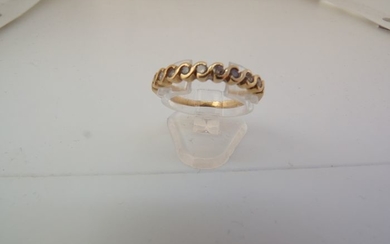 18 kt. Yellow gold - Ring - 9 diamonds for about 0.20 carat