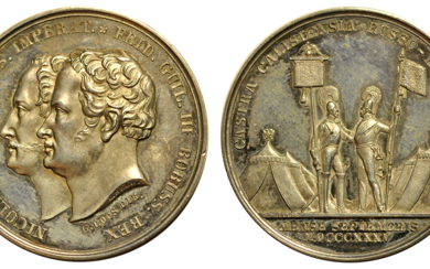 Медаль 1835 года. Русско - Прусские маневры. Гравер А.Л....