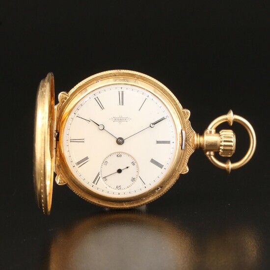 1881 Elgin 18K Box Hinge Case Pocket Watch