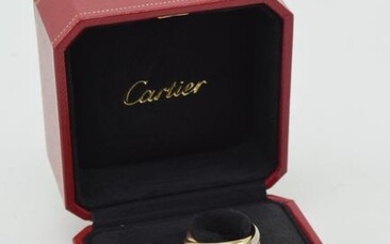 18K Tri-Gold Cartier trinity ring. Yellow, rose, and