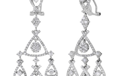 18K White Gold Setting with 2.95ct Diamond Ladies Earrings