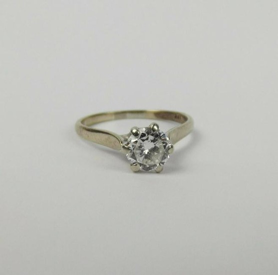18ct Yellow Gold Diamond Solitaire Ring UK Size M US 6