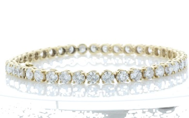 18ct Yellow Gold Tennis Diamond Bracelet 10.15 Carats