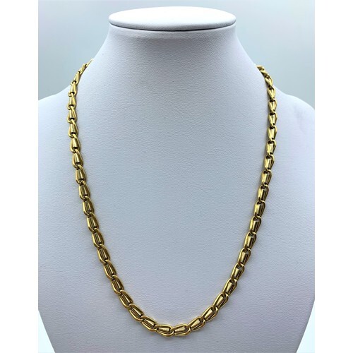 18ct yellow and white Gold designer Necklace, weight 44.7g a...