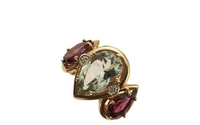 18kt yellow gold and tourmaline ring