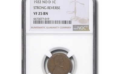 1922-D Lincoln Cent VF-25 NGC