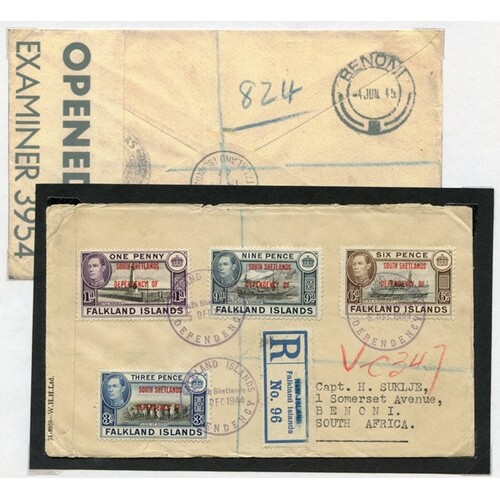 1944 (Dec 5th) censored envelope registered from Deception I...