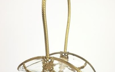 19th C. French Gilt Bronze & Crystal Basket with