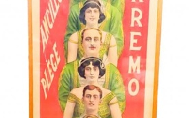 19th C Kremo Family Circus Act Poster : French Litho