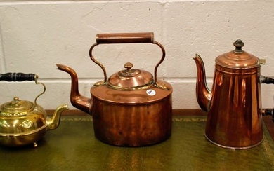 19th Century Copper and Brass Kettles