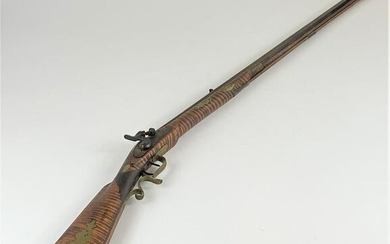 19th Century Long Rifle by L. Clark, Tiger Maple Stock