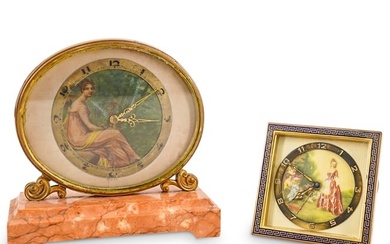 (2) French Art Nouveau Desk Clocks