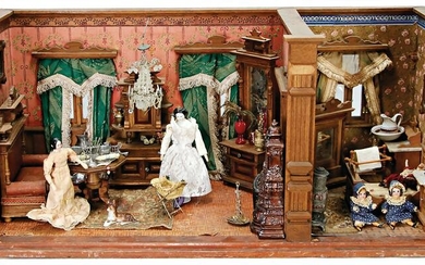2-part manufactured dollhouse room, Wilhelmine era, 1