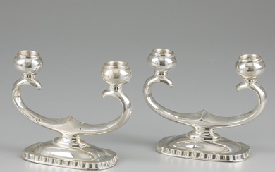 2-piece set of candlesticks silver.