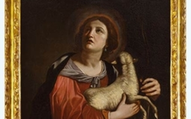 Bartolomeo Gennari (Cento, 1594 - Bologna, 1661) Saint Agnes Oil...