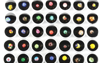 Boxed Lot of Contemporary Pee Wee Marbles.