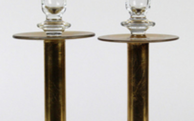 Pair of Hollywood Regency style candlesticks