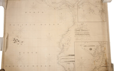 JOHN WILLIAM NORIE (1772-1843) BLUE BACK NAUTICAL CHART OF SOUTH AMERICAN WEST COAST & GALAPAGOS ISLANDS, 1822