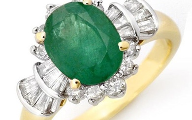 2.01 ctw Emerald & Diamond Ring 14k Yellow Gold