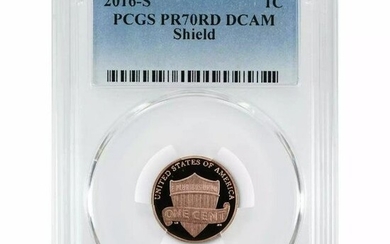 2016 S PROOF LINCOLN SHIELD CENT PENNY 1C PCGS CERTIFIED PR 70 RD DCAM DEEP CAM