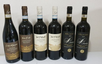 2018 2 x Felsina Berardenga , 2020 x Val Polesela Manara & 2019 Vecio Belo & 2017 Corte Manara - Tuscany, Veneto - 6 Bottles (0.75L)