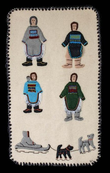 20th C. Alaskan Inuit Wool Felt Nivingajuliat Wall Art