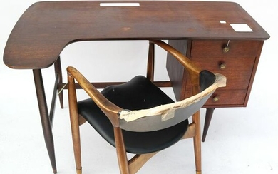 20th C. Modern Desk, Arm Chair