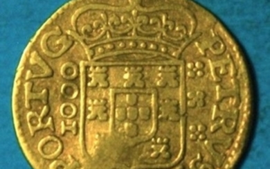Portugal - Monarchy - Pedro Príncipe Regente (1667-1683) - Quartinho (1,000 Reis) 1679 - Very Rare - Gold