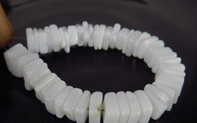 22.02 Ct Genuine 53 White Dendrite Opal Square Beads