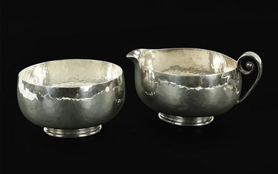 A Randahl Sterling Silver Creamer and Sugar Bowl.