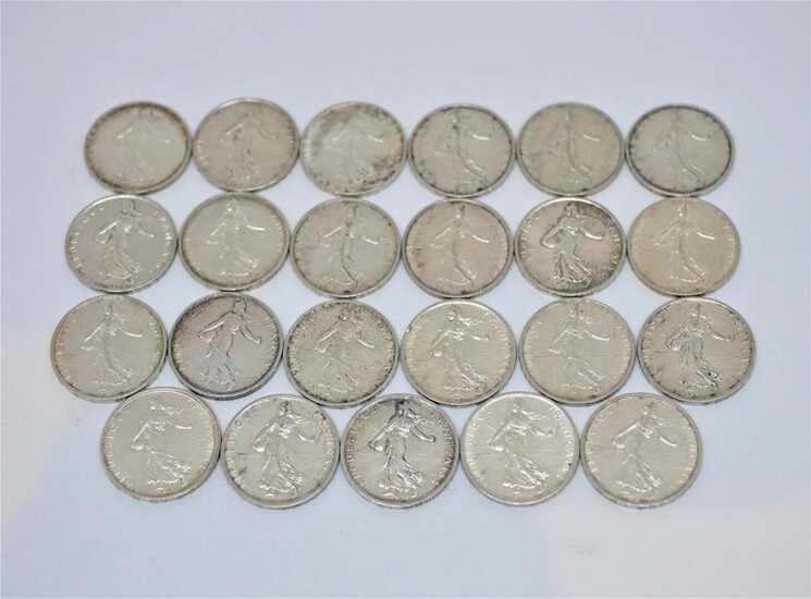 23 pièces de 5 Francs Argent : 8 de 1960... - Lot 0 - Euvrard & Fabre