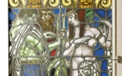 Large stained glass window, area Nuremberg, around...