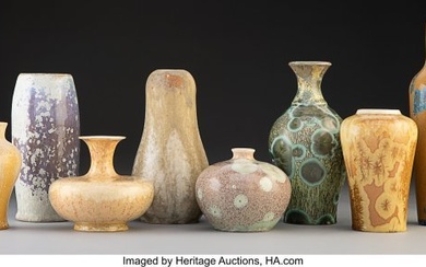 27109: Eight Crystalline Glazed Ceramic Vases, 20th cen