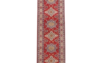 2'8 x 9'9 Hand-Knotted Pakistani Kazak Carpet Runner