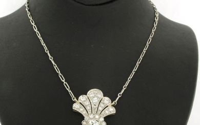 950 Pt Platinum - Necklace - 1.90 ct Diamond