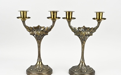 2x Art Nouveau candlestick, 1910