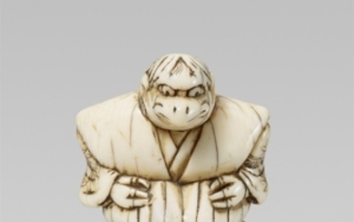 An ivory netsuke of tengu. Early 19th century