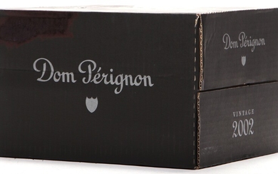 6 bts. Champagne Dom Pérignon, Moët et Chandon 2002 A (hf/in). Oc.