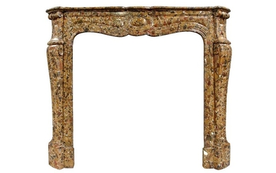 A late 19th C. Marble fireplace. Marble named BrÃ¨…