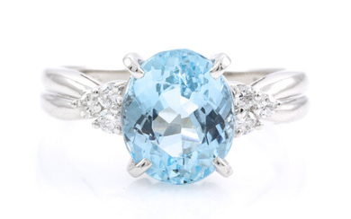 3.13ct Aquamarine and Diamond Ring