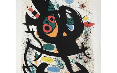 Joan Miró ( Barcellona 1893 - Palma Di Maiorca 1983 ) , "Exhibition at the Pasadena Art Museum" 1969 lithography cm 75x55 Signed lower right and inscribed lower left